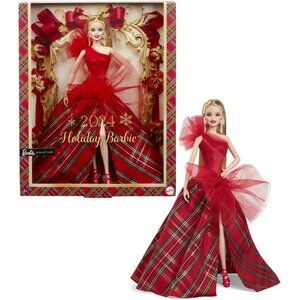 Barbie 2024 Holiday Barbie Doll with Platinum Blonde Hair- Collector's Item